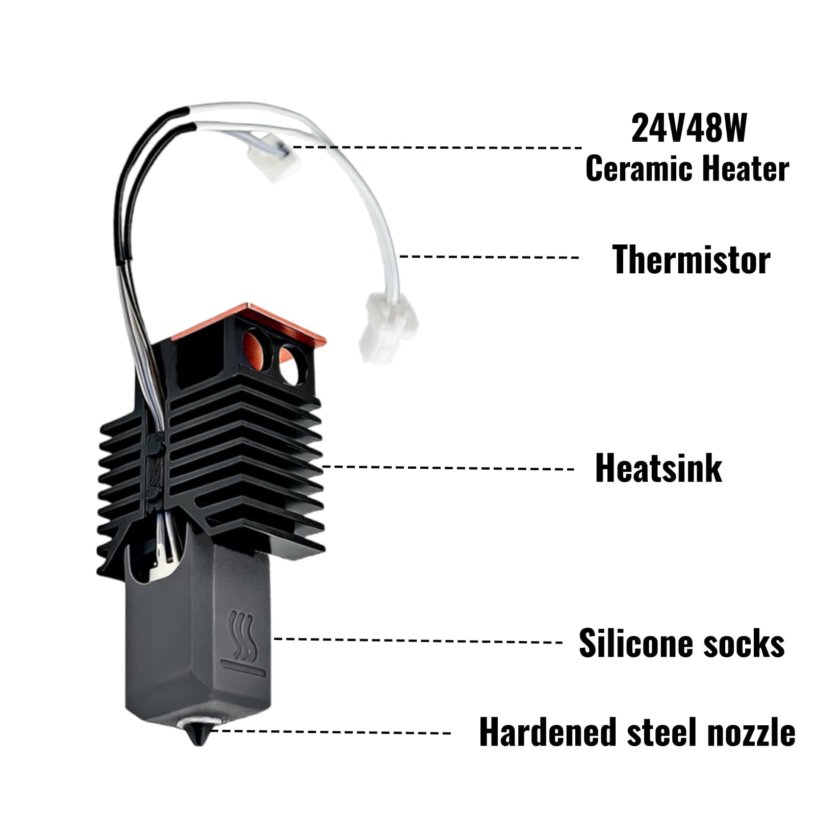 Hardened Steel Nozzle Hot End  - đánh giá và giá High Flow Ceramic Hotend