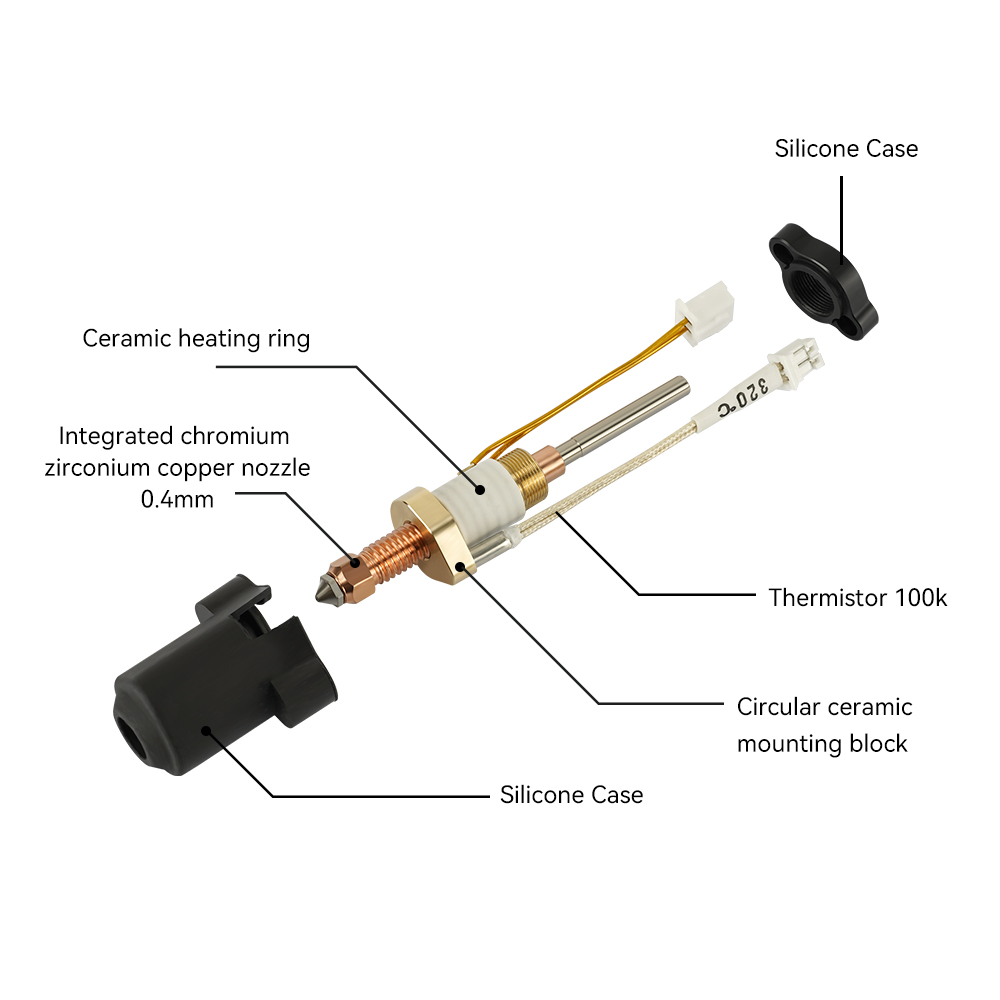 Hotend For Creality K1C K1 MAX - đánh giá và giá High Flow Ceramic Hotend