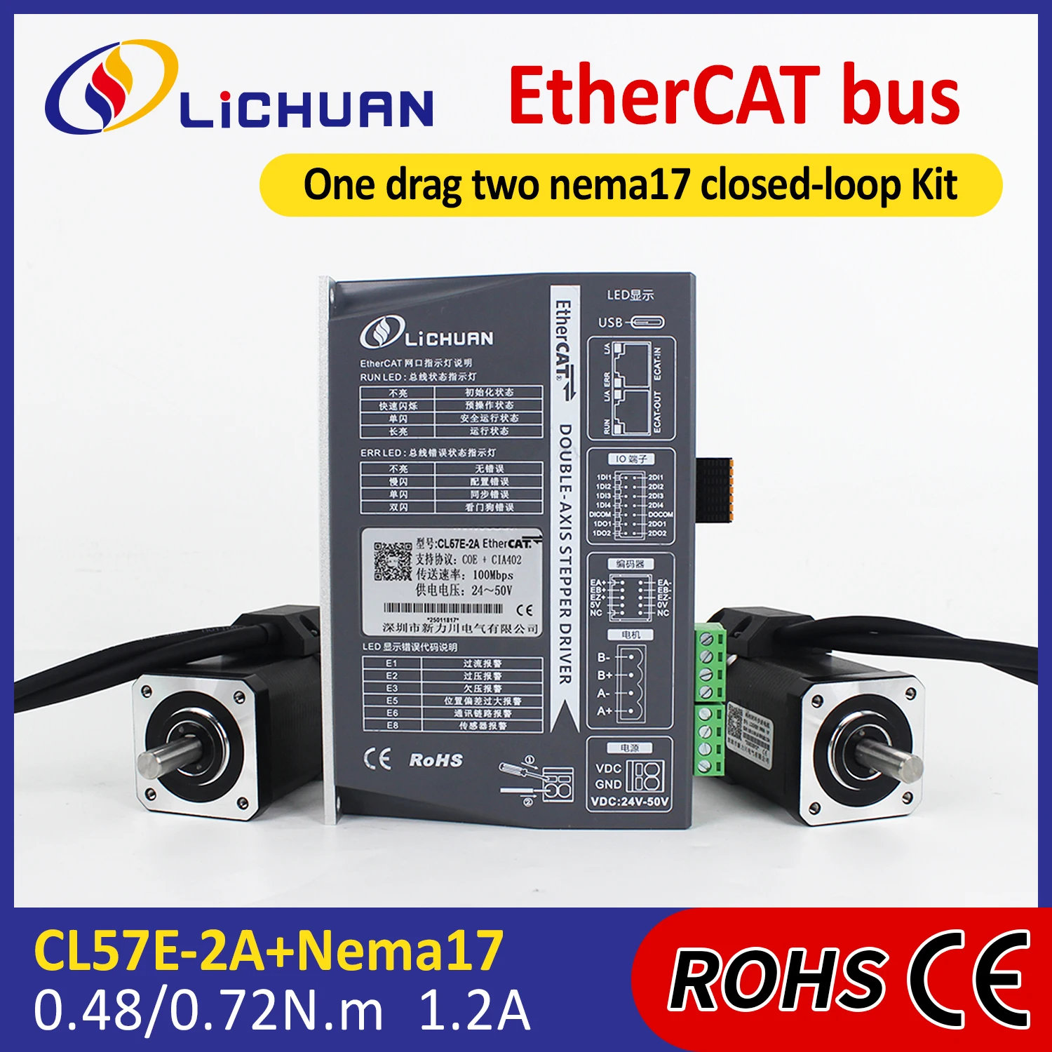 2026 Lichuan DC24V~50V 1.2A 10 - đánh giá và giá Closed Loop Stepper Motor Nema 17